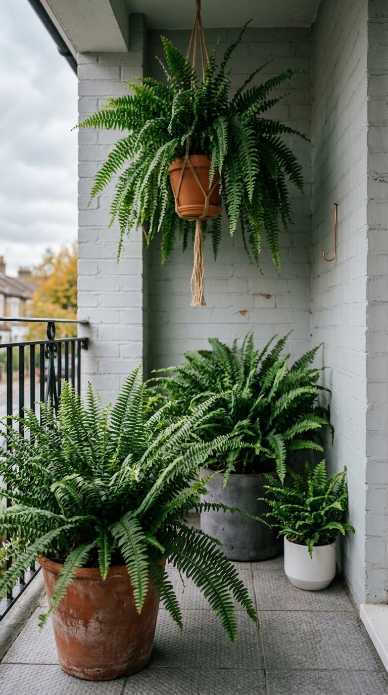 Plant Ferns for a Lush Look on Shaded Balconies