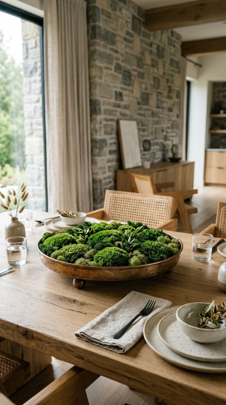 Preserved Moss Tray for a Low-Maintenance Organic Centerpiece