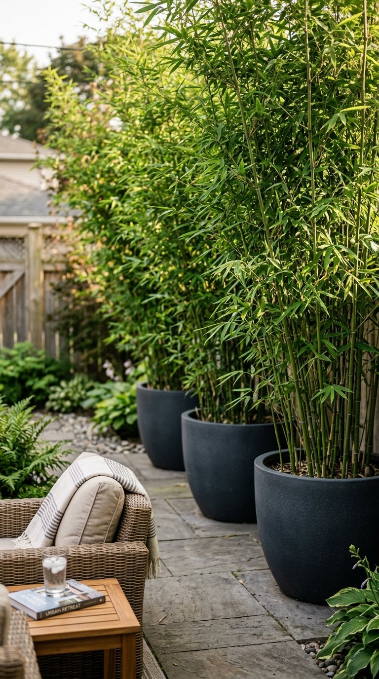 Privacy With Tall Potted Plants