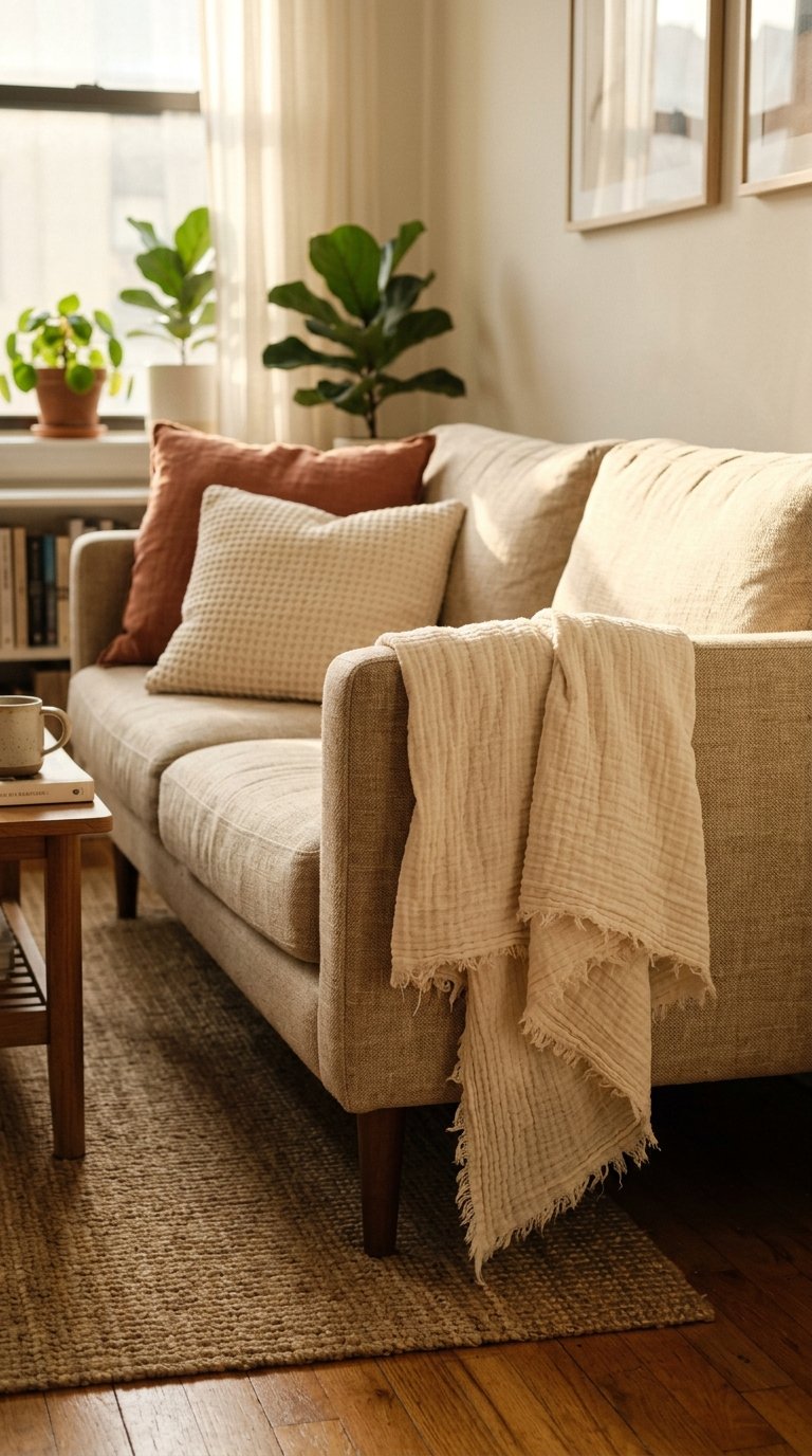 Refresh Your Sofa With a Textured Throw
