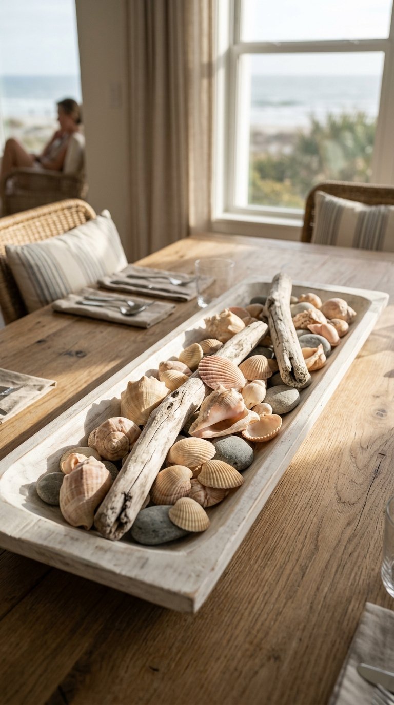 Seashell and Driftwood Display