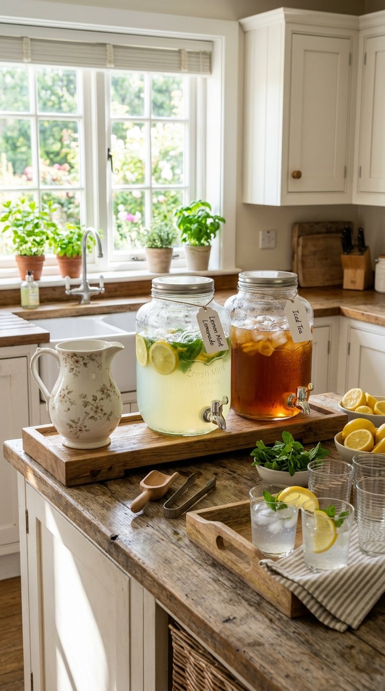 Set Up a Beverage Station With Cottage-Style Vessels