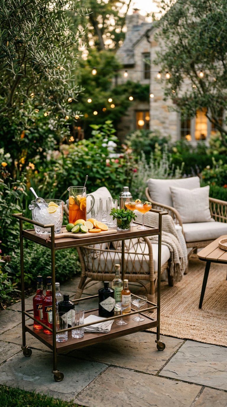 Set Up an Outdoor Bar Cart