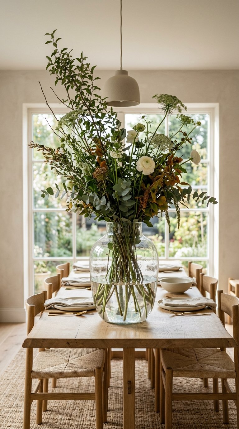Single Large Vase with Seasonal Stems