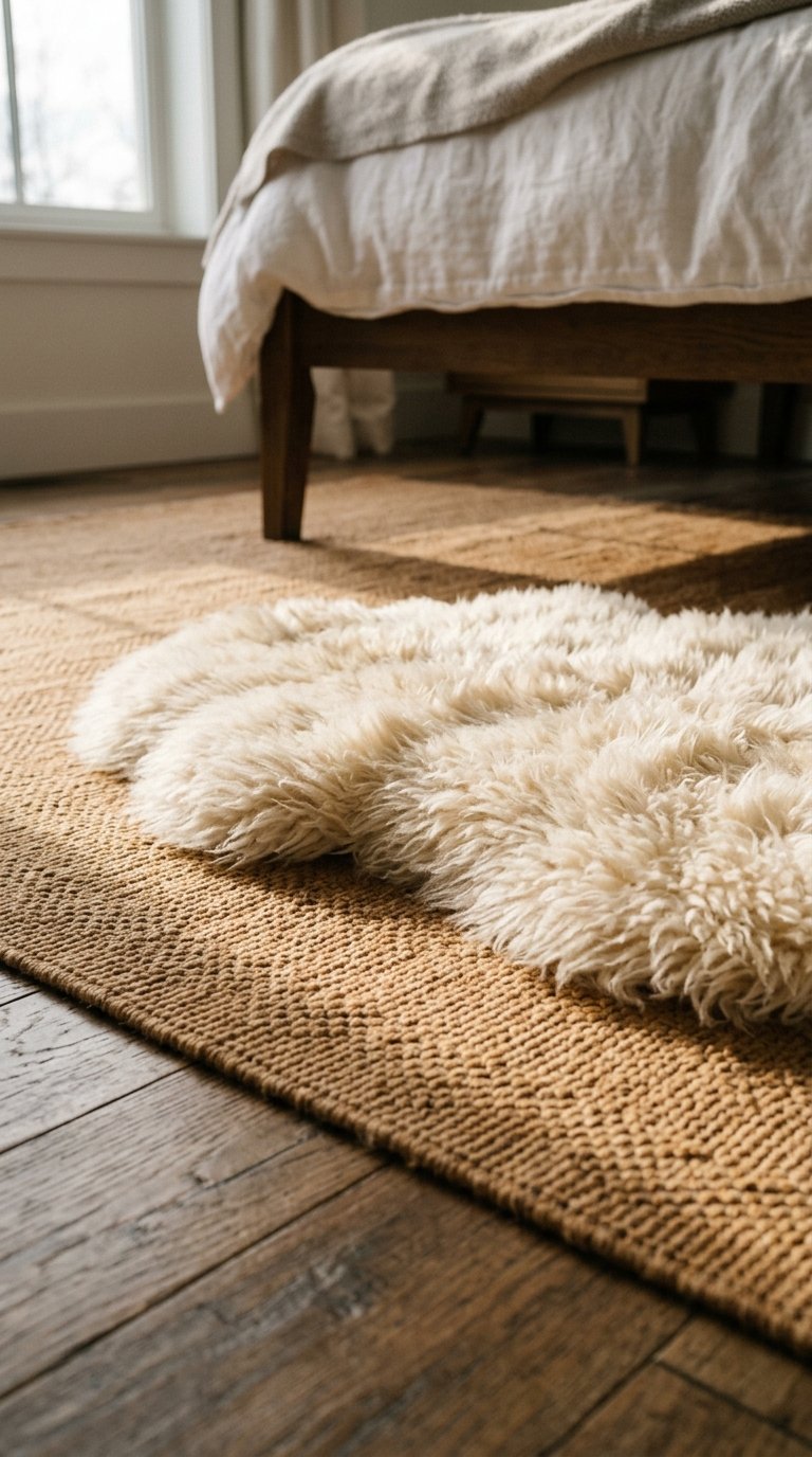 Soft Rugs Layered Over Each Other