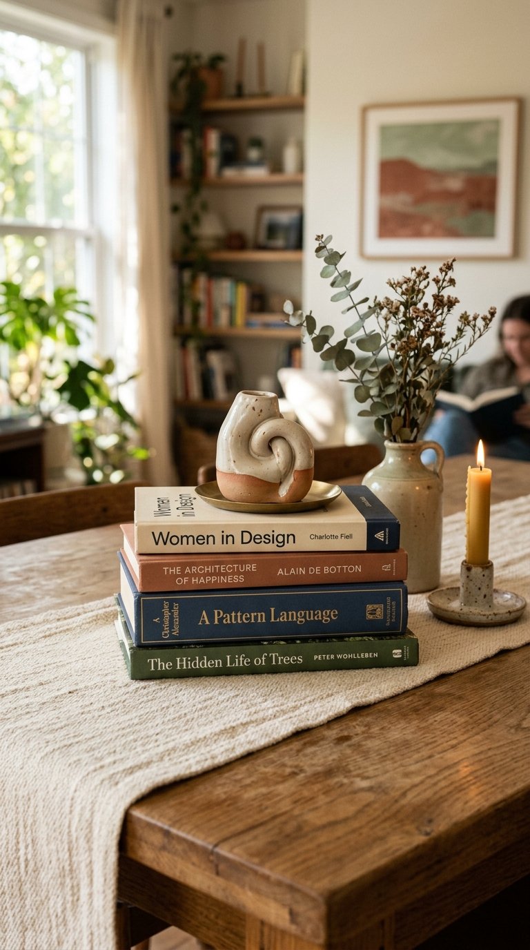 Stacked Books with a Small Object on Top