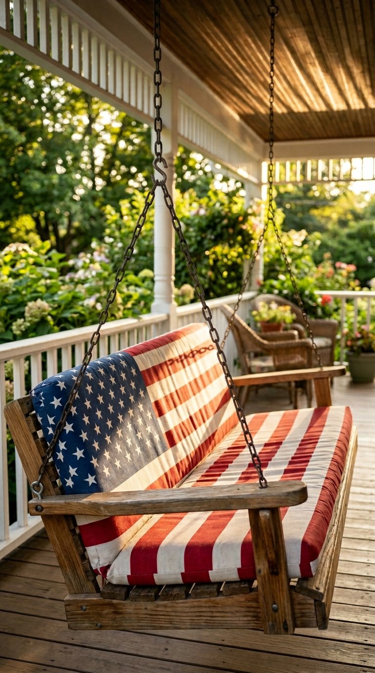 Stars and Stripes Porch Swing Cushion Set