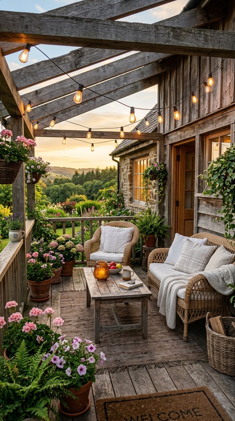 String Outdoor Lights Along Your Porch or Patio Ceiling