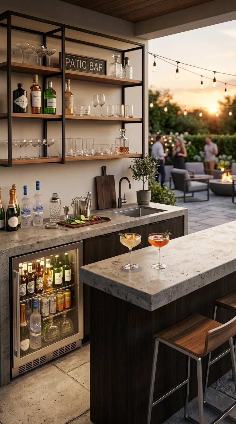 Style a Modern Patio Bar Station With a Dedicated Drink Fridge