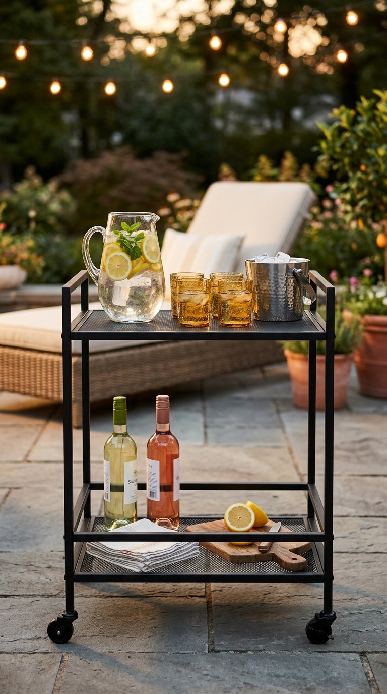 Style an Outdoor Bar Cart Within the Lounge Zone