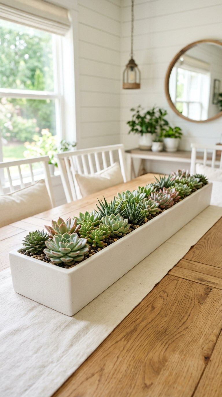 Succulent Planter Box as a Centerpiece