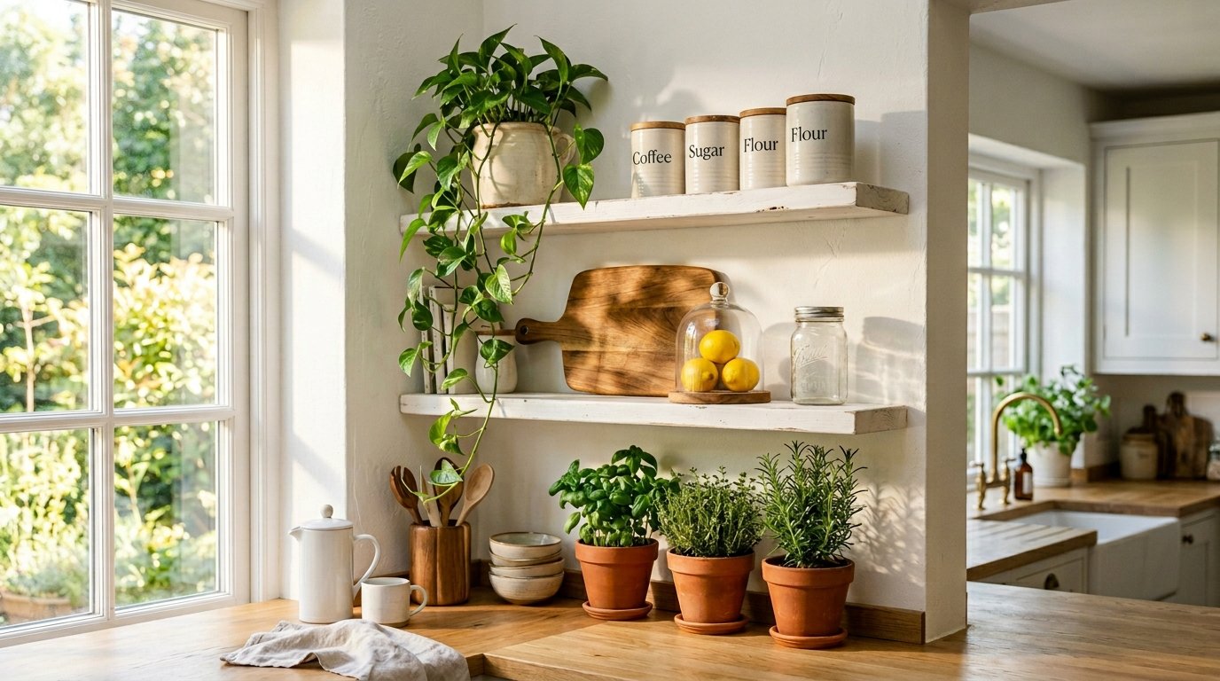 Summer Kitchen Shelf Decor Ideas
