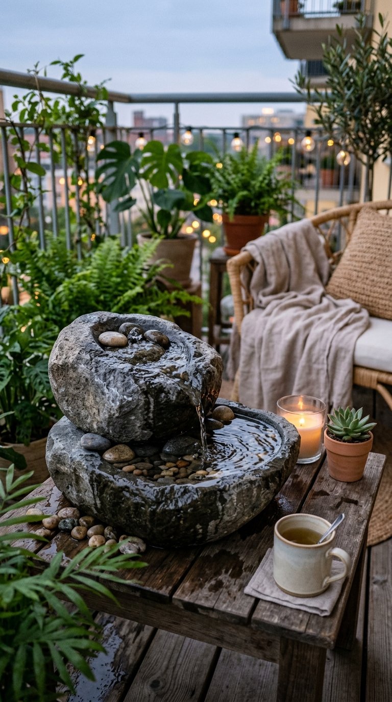 Tabletop Water Feature for Sound and Atmosphere