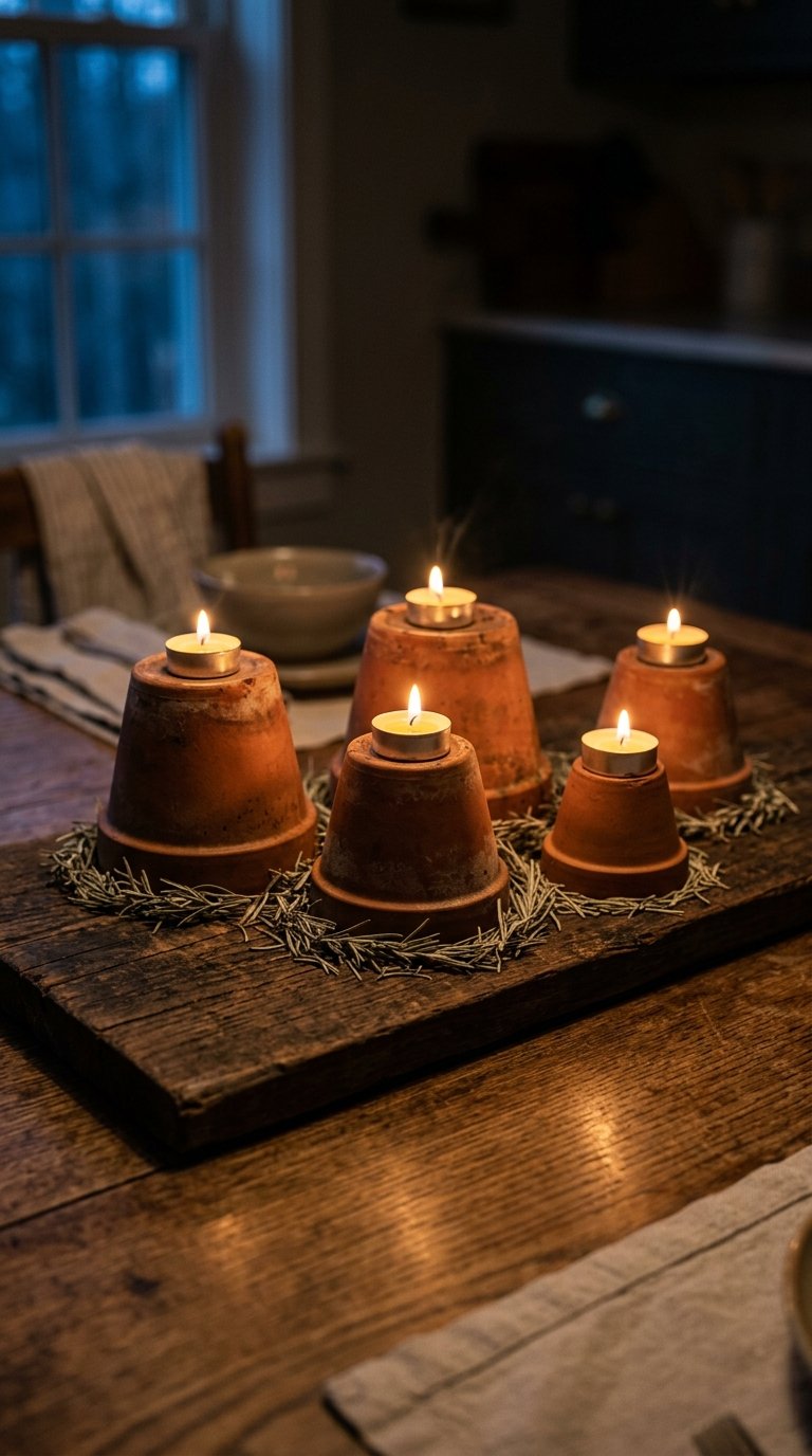 Terracotta Pot Candleholder Cluster