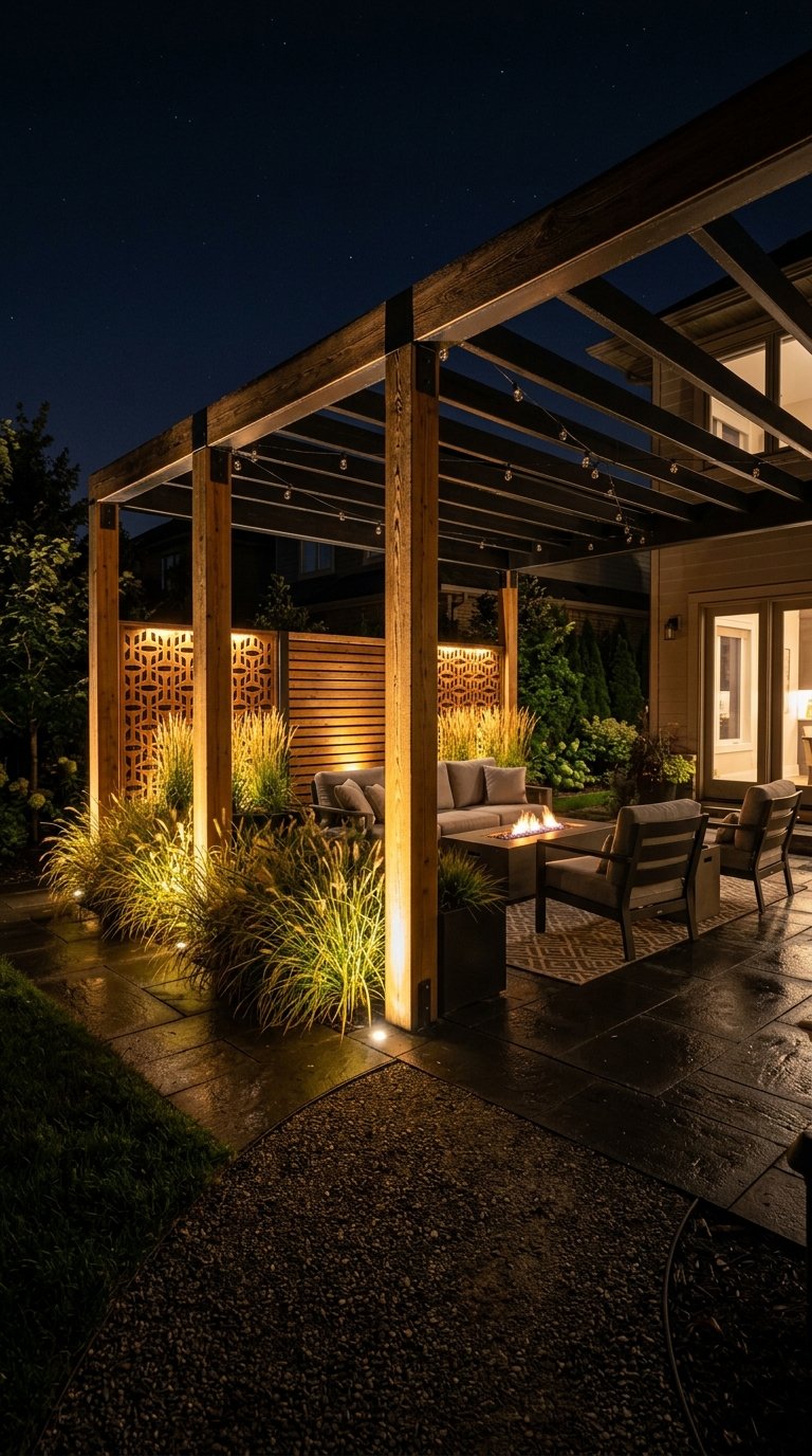 Uplighting to Highlight Architectural Features at Night