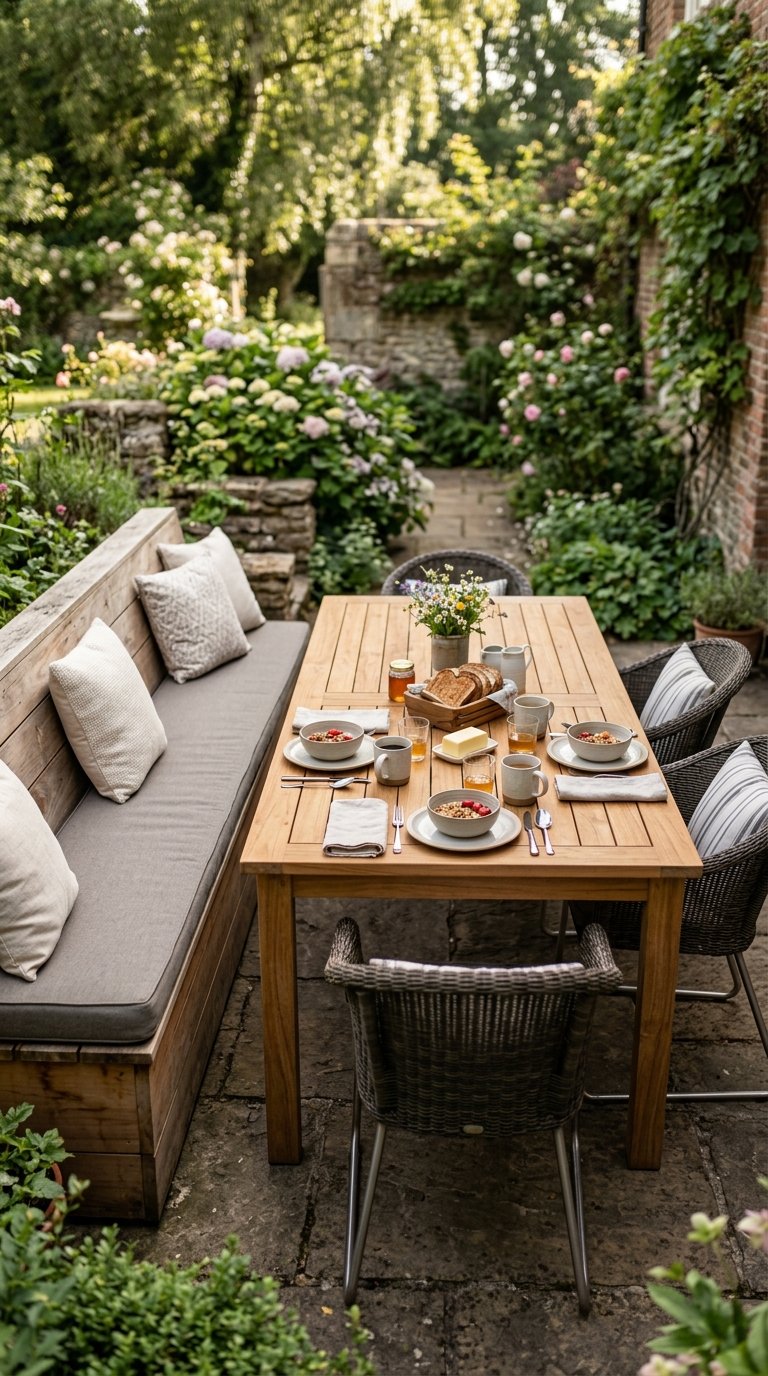 Use Bench Seating on One Side of the Table