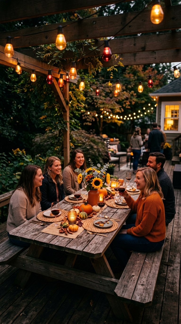Use Colored String Lights for Seasonal Themes