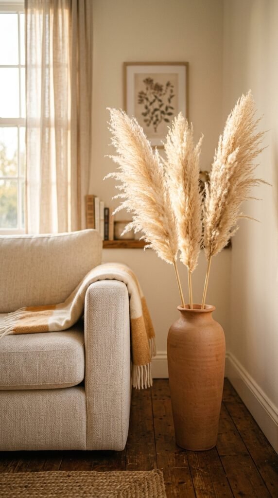 Use Dried Florals and Pampas Grass for Organic Texture
