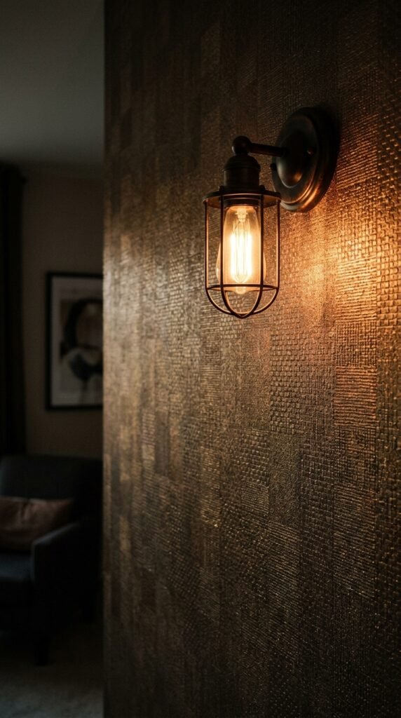 Use Metallic Wallpaper for a Subtle Shimmer