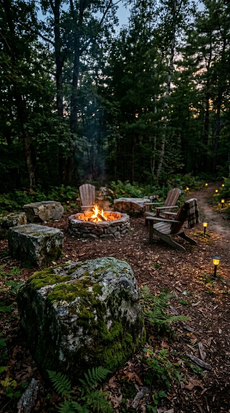 Use Natural Boulders or Tree Stumps as Seating