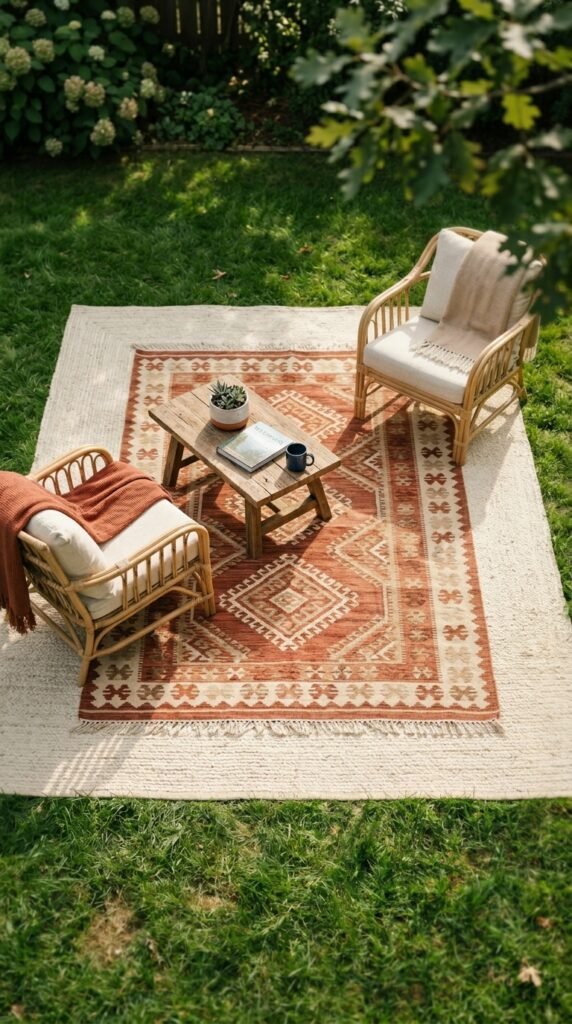 Use Outdoor Rugs to Define Zones
