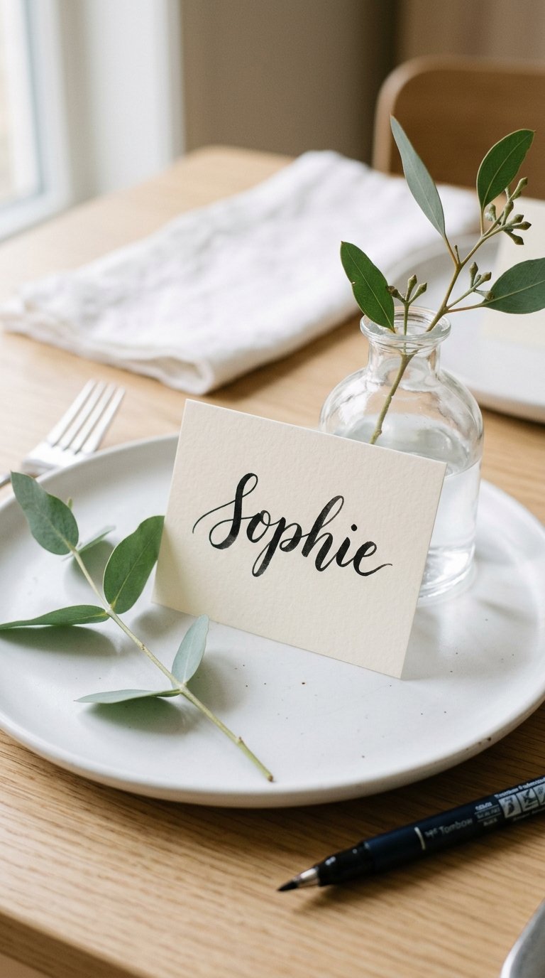 Use Place Cards Written in Calligraphy or Hand Lettering