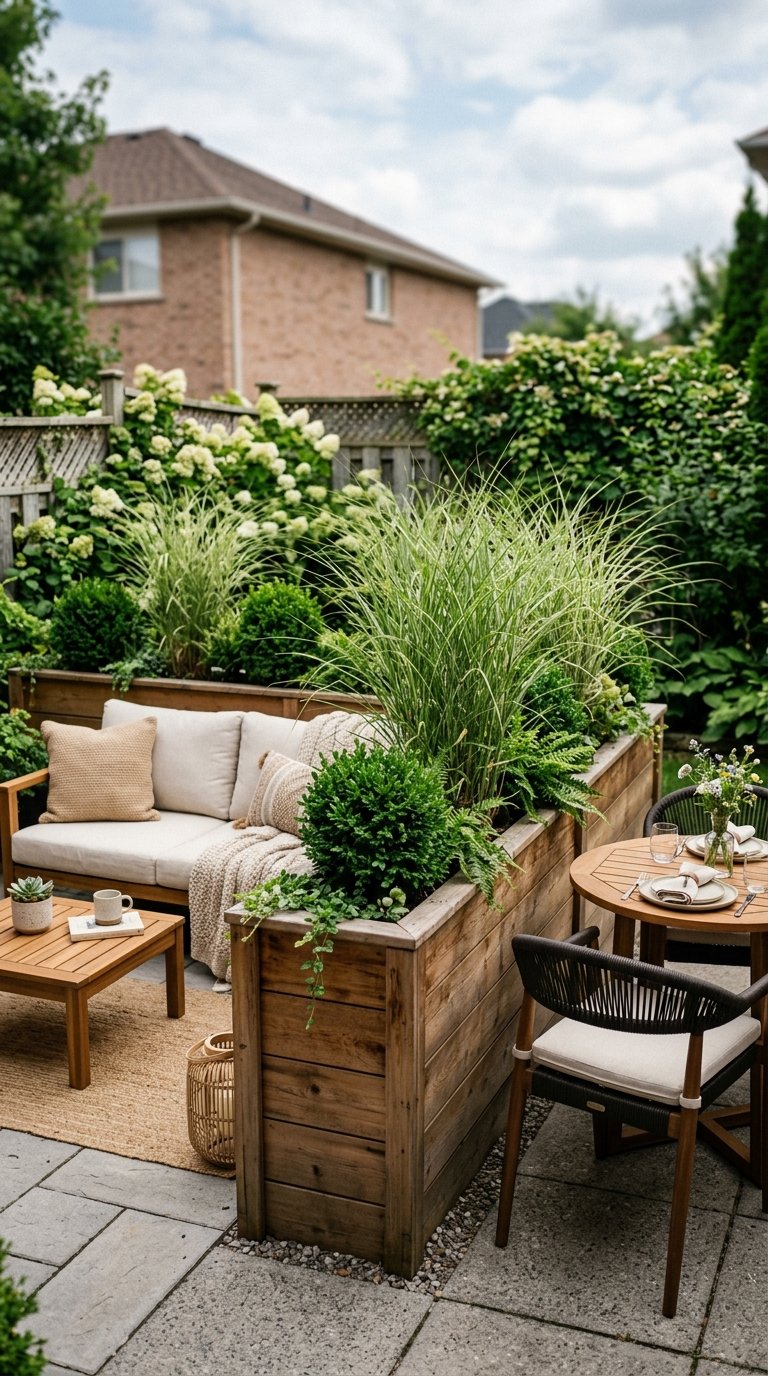 Use Raised Planters as Natural Room Dividers