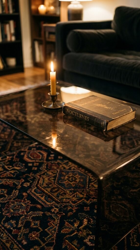Use Smoked or Tinted Glass for Coffee Tables and Shelving