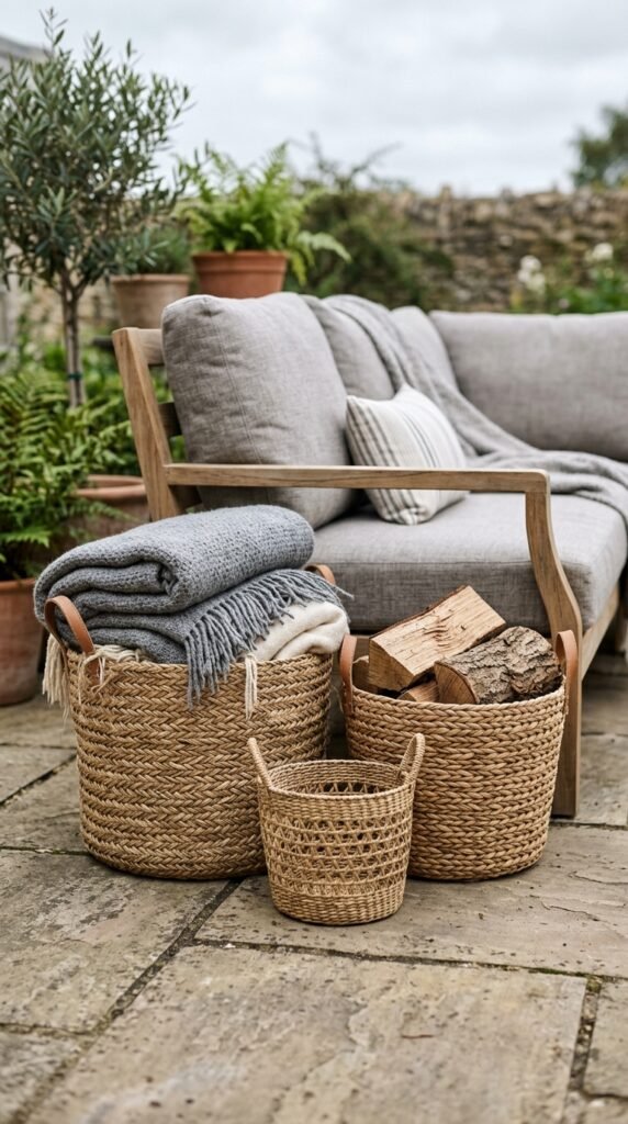Use Woven Baskets for Storage and Decor