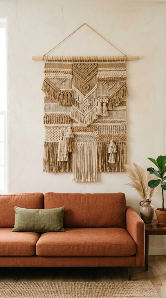 Use Woven Wall Art for Texture Without Color
