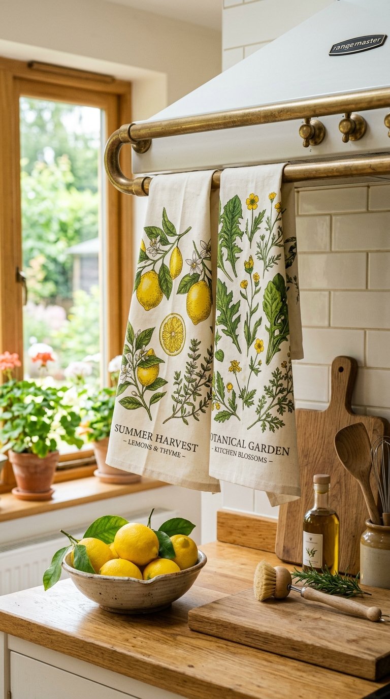 Use a Lemon or Botanical Print Tea Towel Set