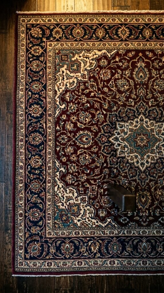 Use a Patterned Rug With Deep, Saturated Colors