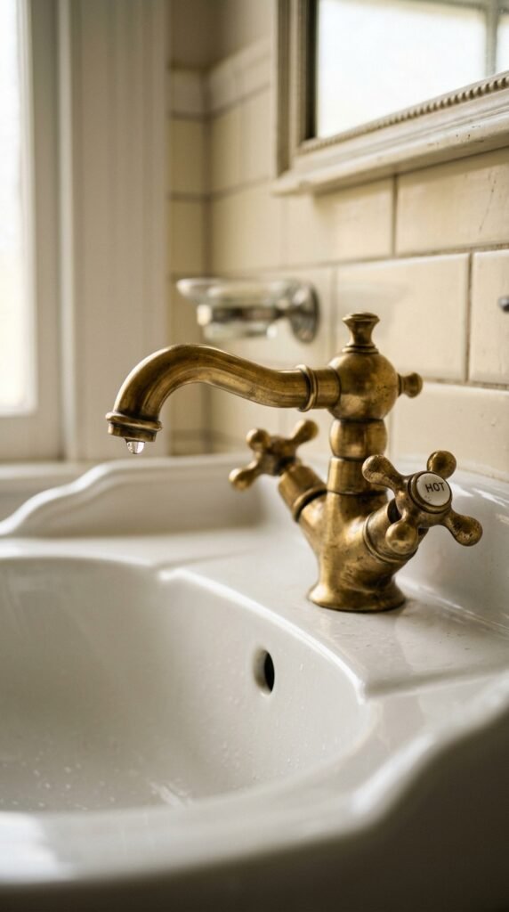Use a Vintage-Inspired Faucet With Cross Handles