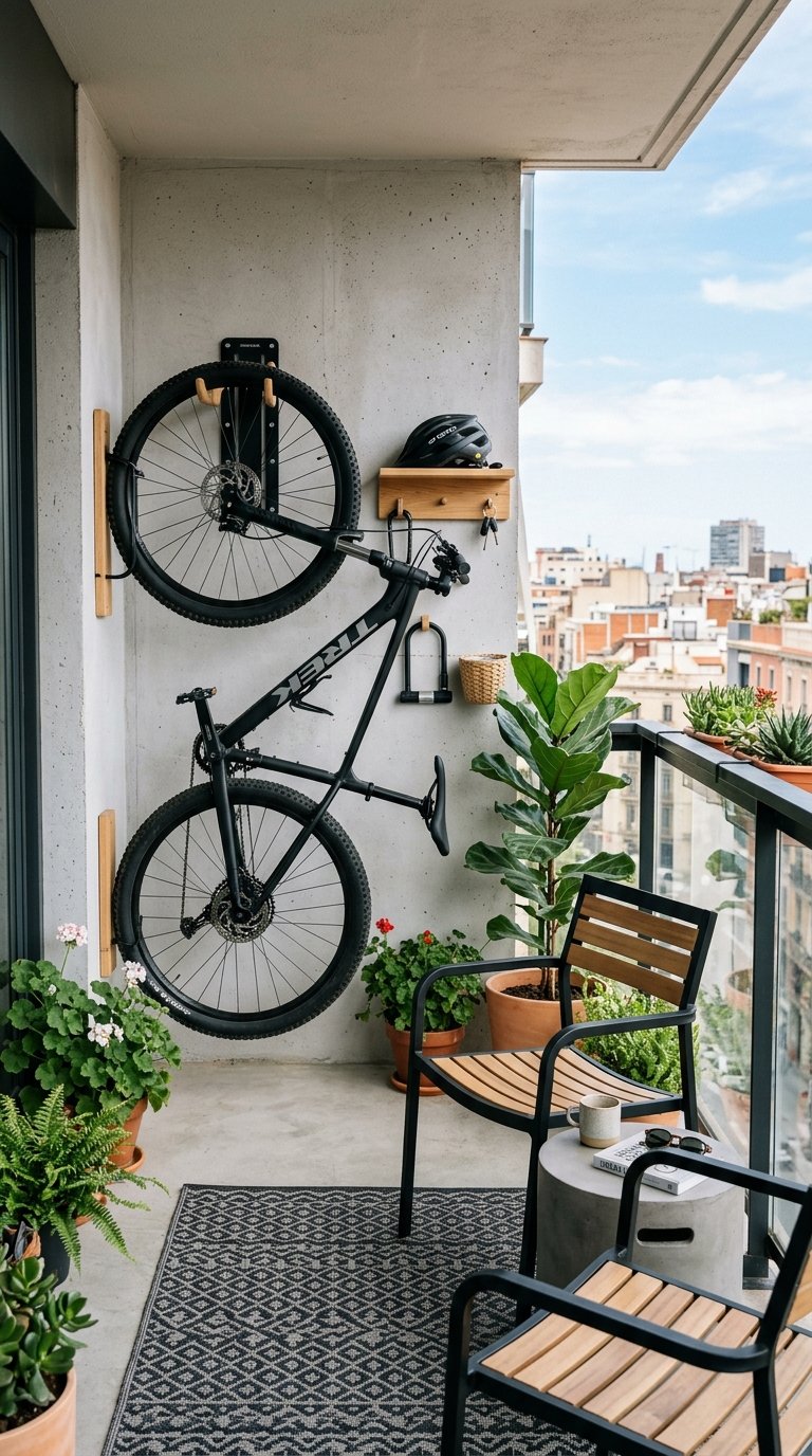 Wall-Mounted Bike Hook to Free Up Floor Space