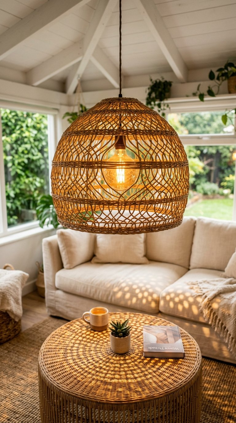 Woven Pendant Light or Rattan Shade