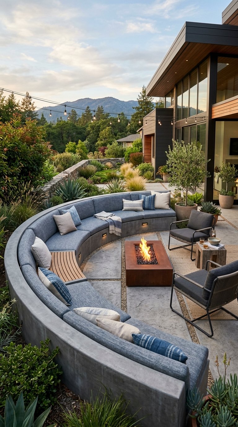 a Built-In Bench Along the Patio Perimeter