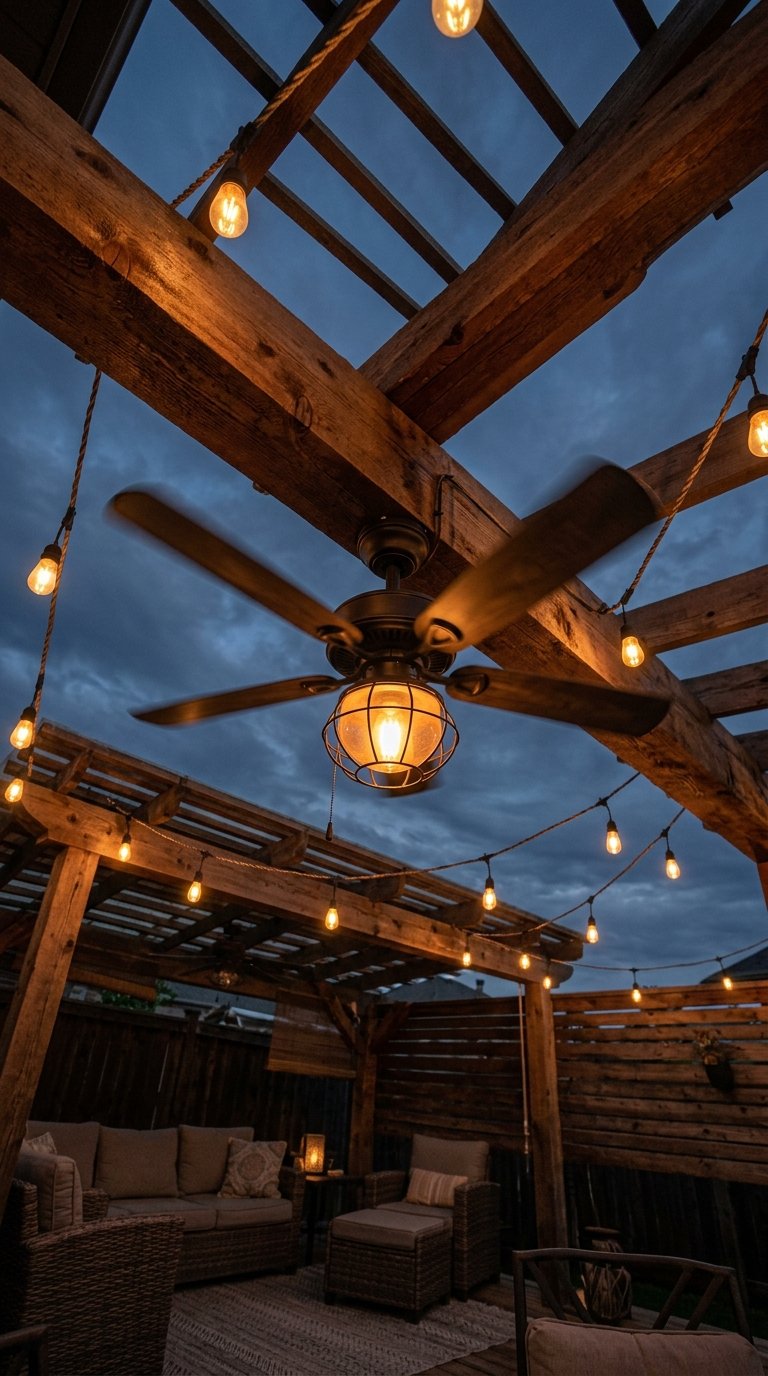a Ceiling Fan to Your Covered Outdoor Lounge