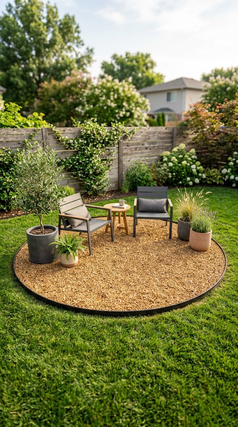 a Circular Gravel Pad