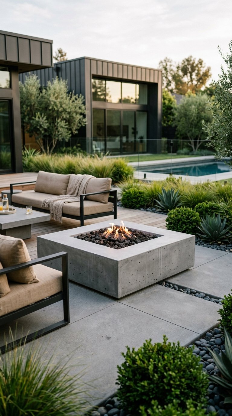 a Concrete Fire Pit for a Modern Look