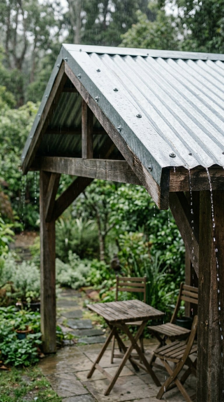 a Corrugated Metal Roof for Full Rain Coverage