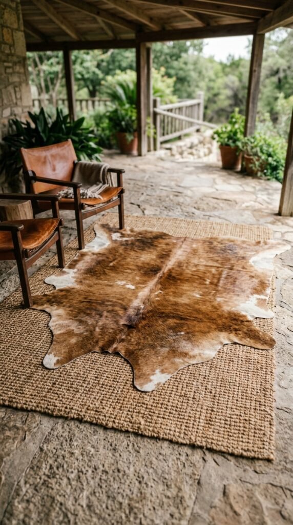 Add a Cowhide or Faux Fur Rug