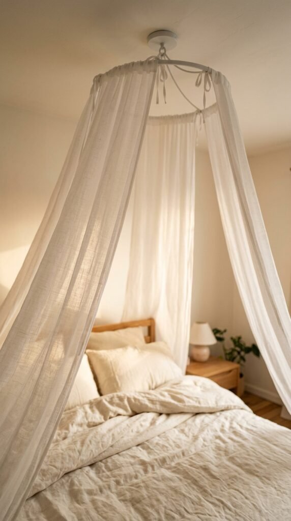 a Fabric Canopy Above the Bed