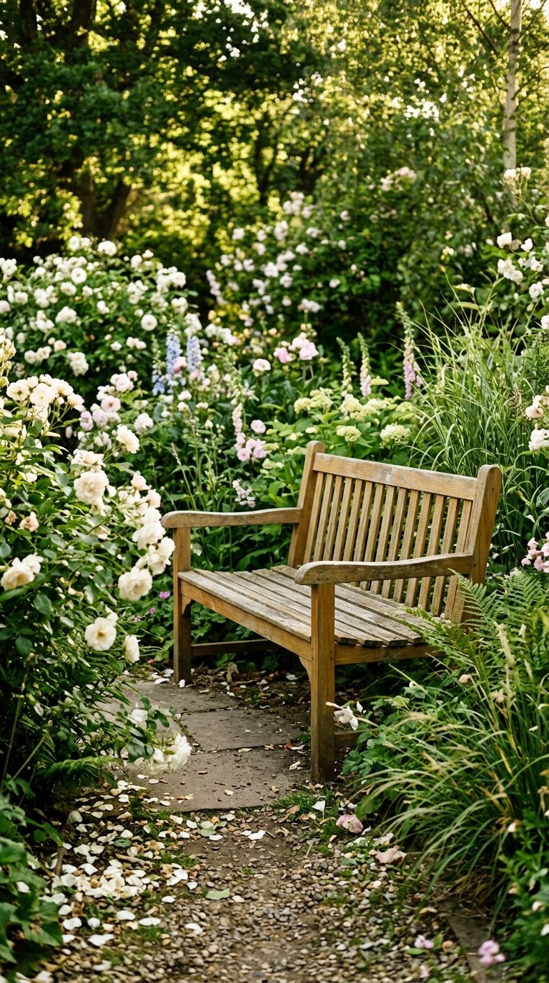 a Garden Bench Tucked