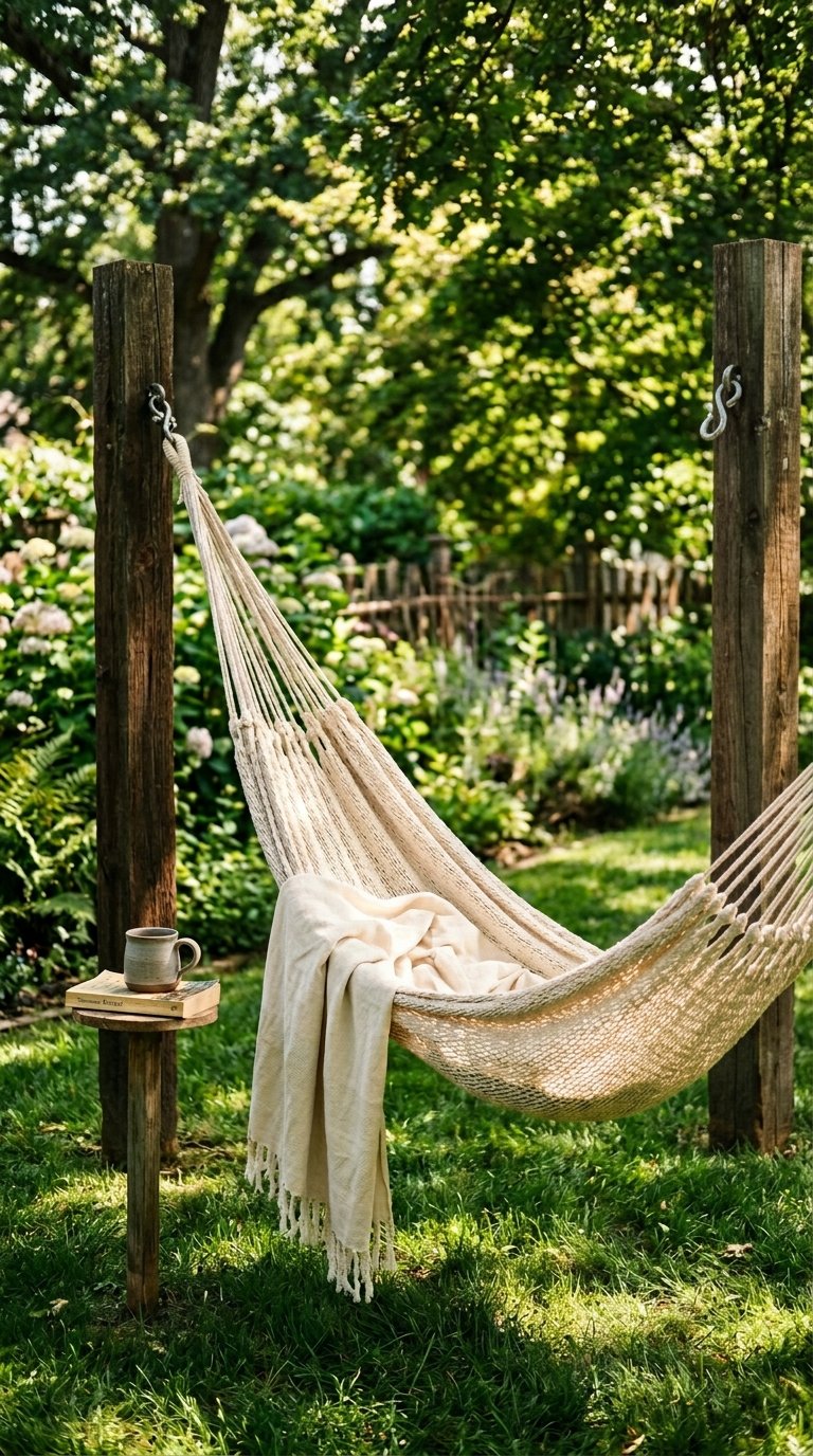 a Hammock Between Two Posts or Trees