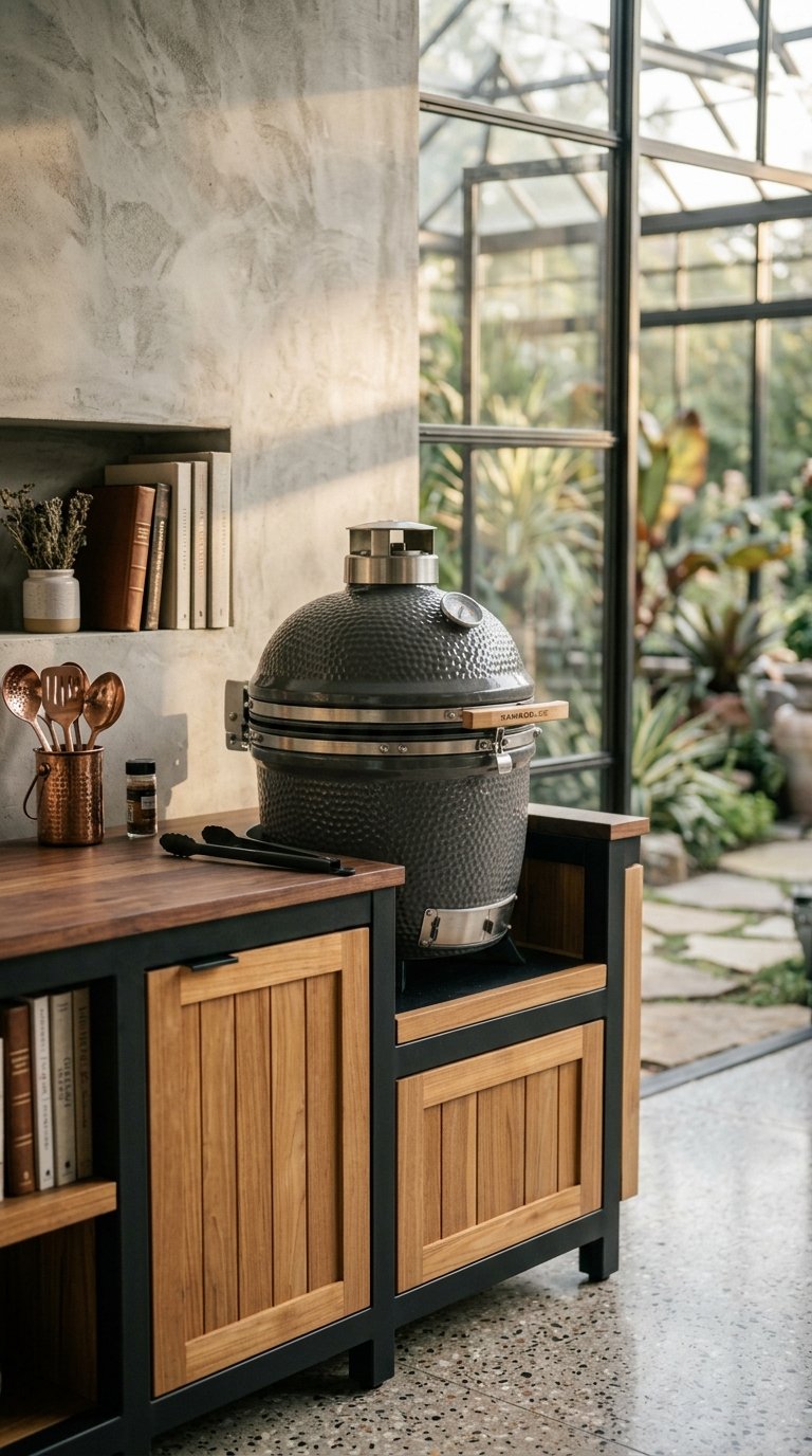 a Kamado Grill as Your BBQ Area Centerpiece
