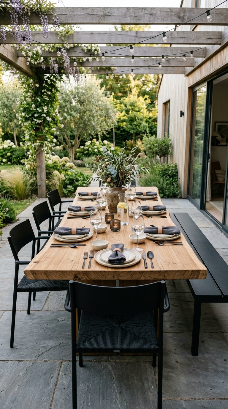 a Minimalist Outdoor Dining Table in Concrete