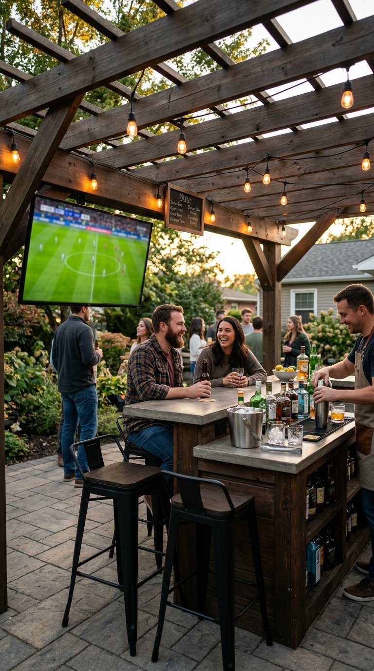 a Pergola Bar and Entertainment Zone