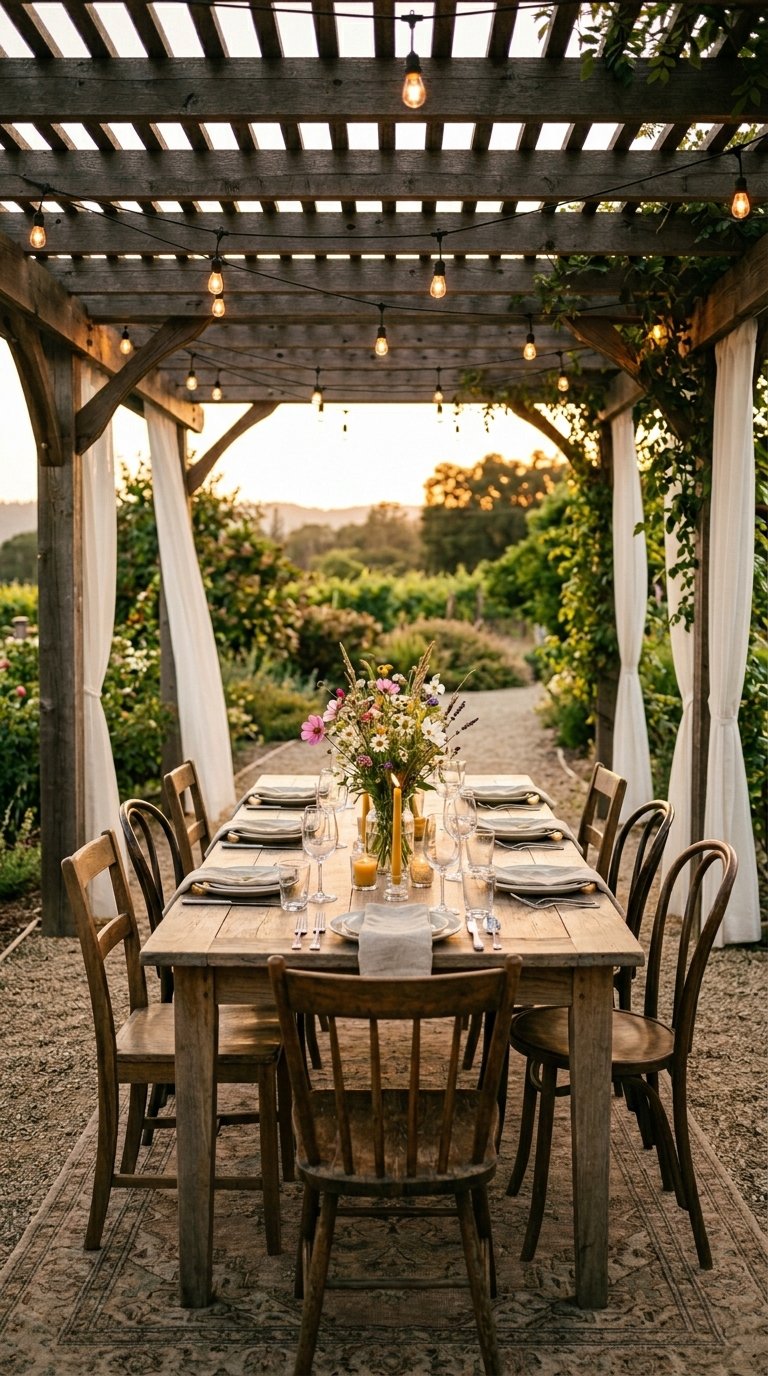 a Pergola Dining Room Outside