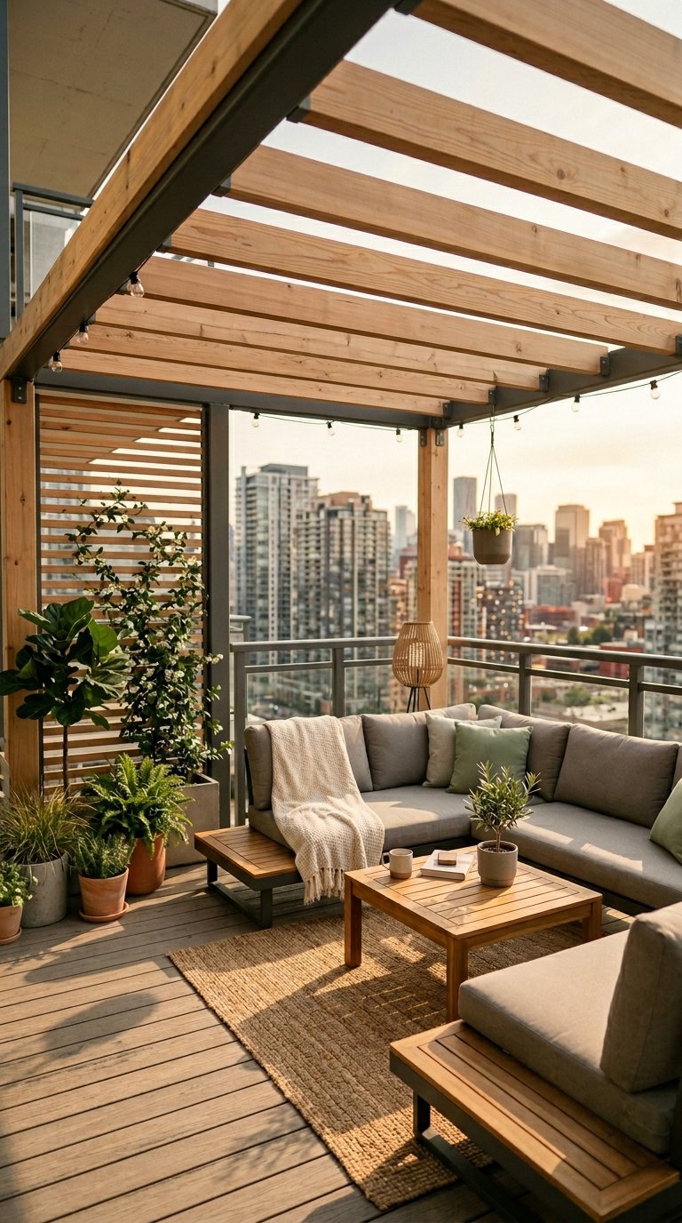 a Pergola Kit for a Defined Balcony Room