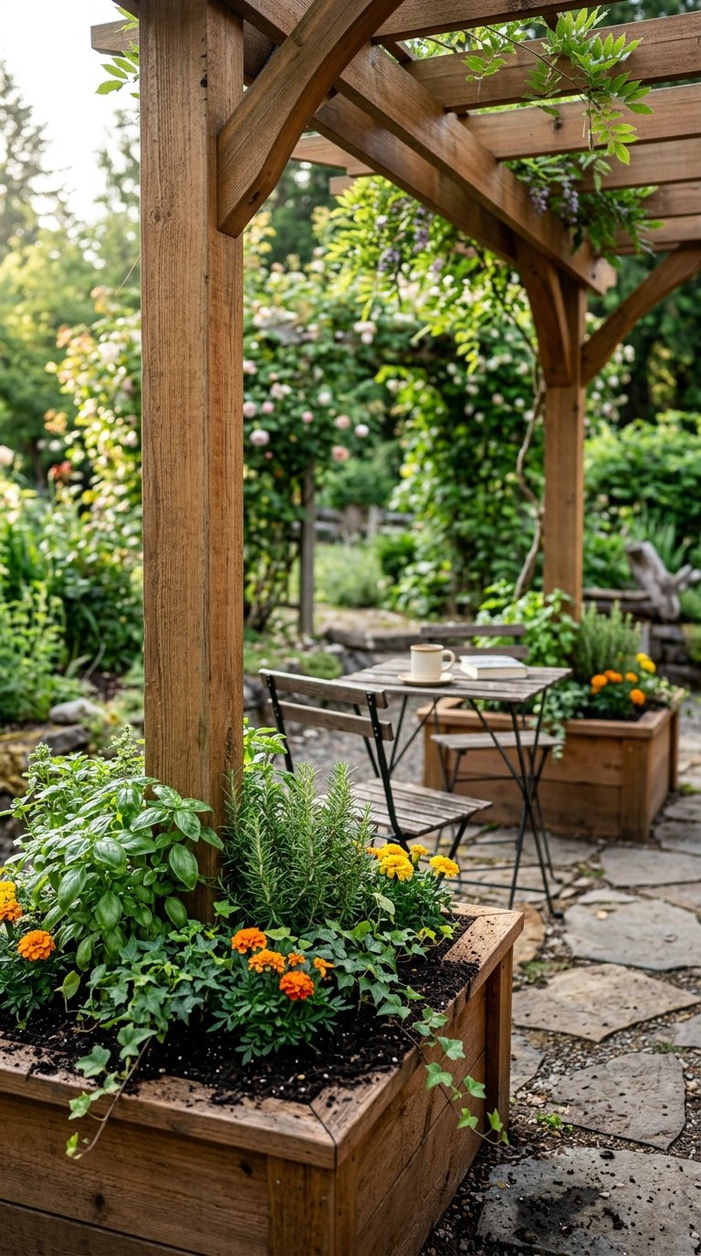 a Pergola With a Built-In Planter Box